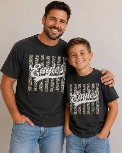 Camo Eagles Kids Graphic Tee