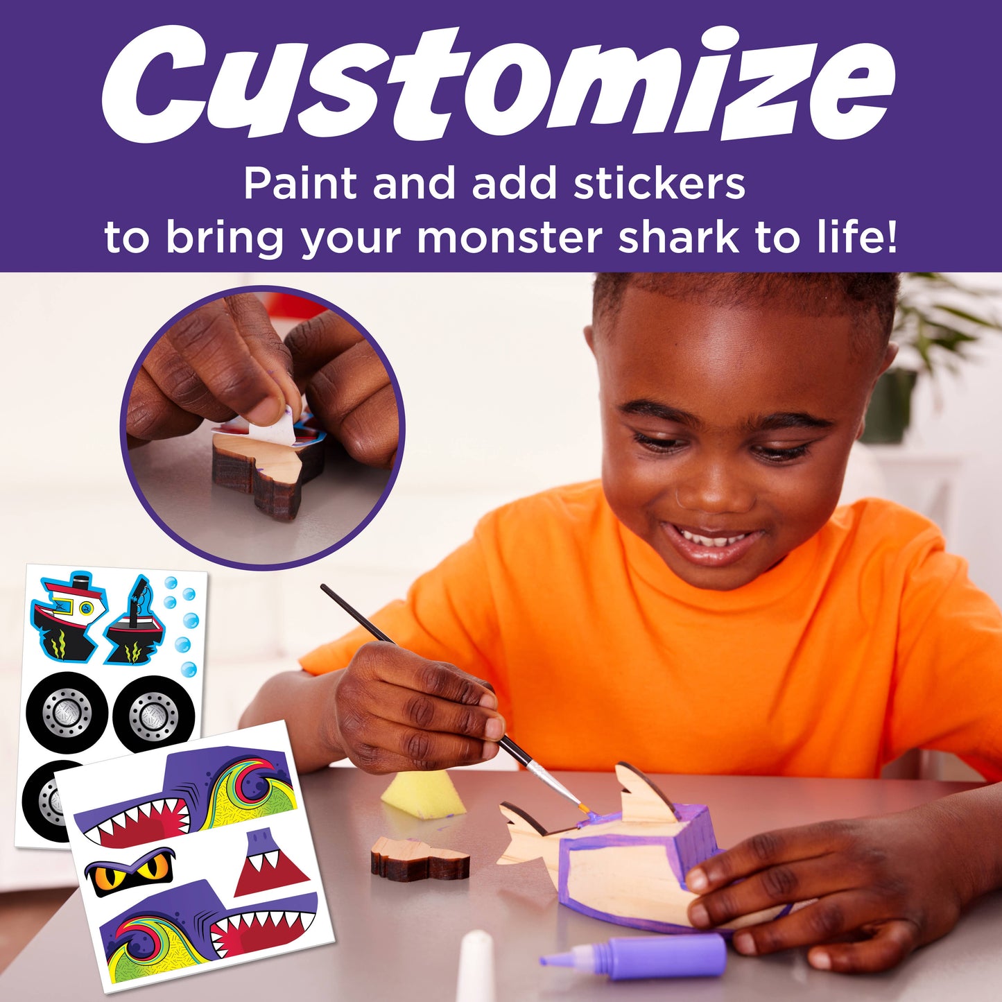 Buildeez! Chomper Monster Shark - DIY Wooden Craft Kit