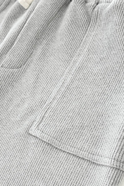 Boys' Grey Soft Waffle Knit Jogger Pants