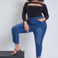 Plus Denim Ankle Joggers