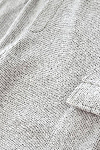 Boys' Grey Soft Waffle Knit Cargo Short