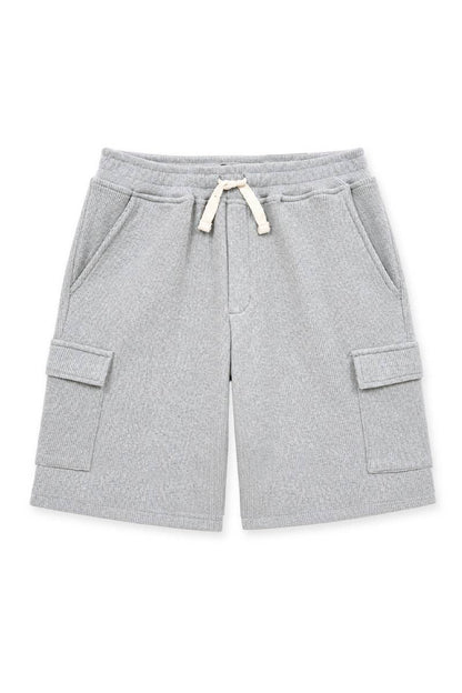 Boys' Grey Soft Waffle Knit Cargo Short