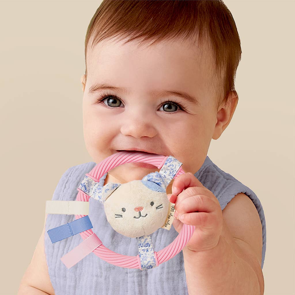 Kitty Itzy Ring Pal™ - Teething Ring with Plush Character: Pink Kitty