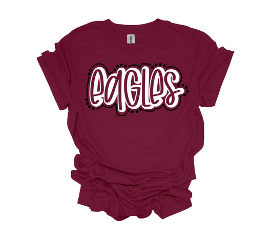 Cutesy Eagles Maroon Graphic Tee