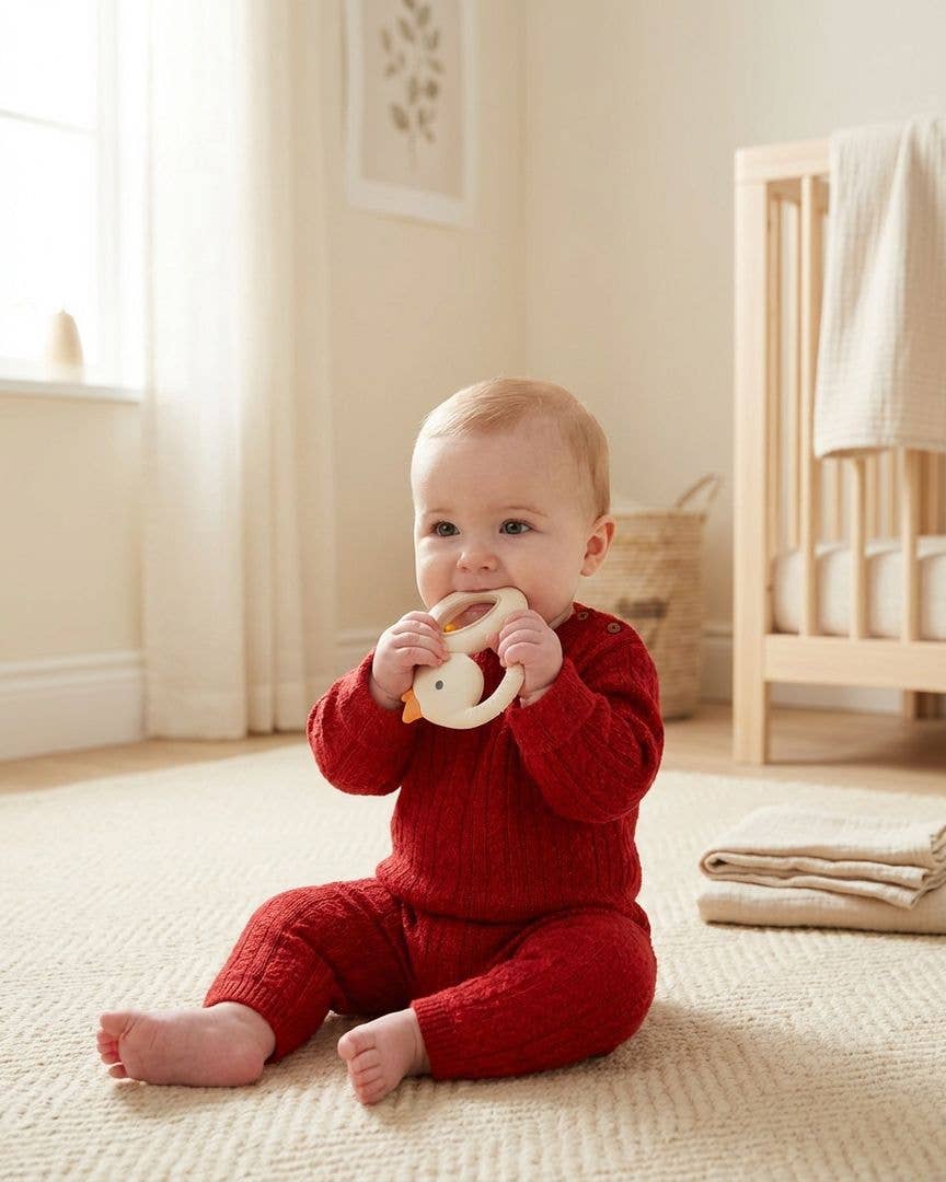 Cherries Bitzy Shake™ - Silicone Teether with Rattle