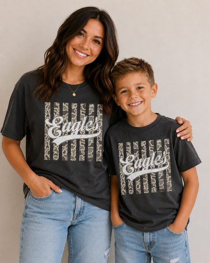 Camo Eagles Kids Graphic Tee