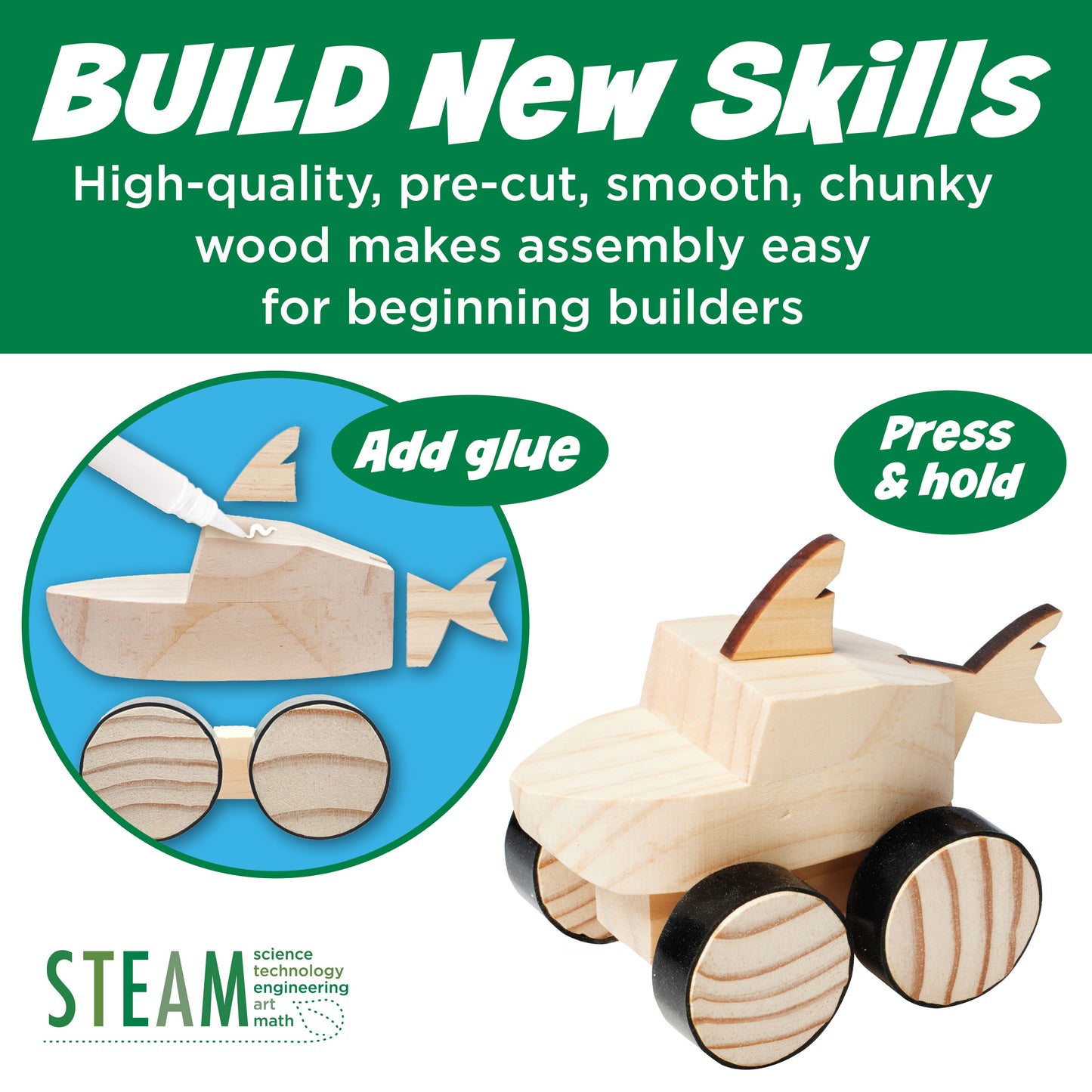 Buildeez! Chomper Monster Shark - DIY Wooden Craft Kit