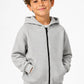 Boys' Grey Soft Waffle Knit Zip-Up Jacket