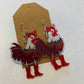 Devil Chicken dangle earrings