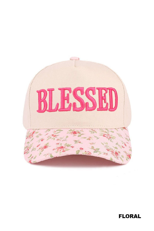 Blessed Floral Print Trucker Hat