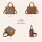 Camel Checkered Tote Bag Purse