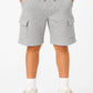 Boys' Grey Soft Waffle Knit Cargo Short