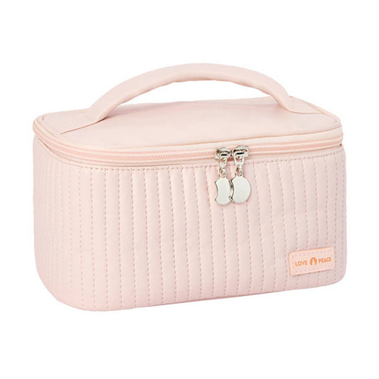 PINK SOLID COLOR SQUARE MAKEUP BAG