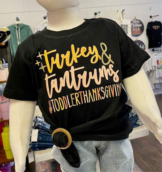Turkey & Tantrums Toddler Thanksgiving Tee