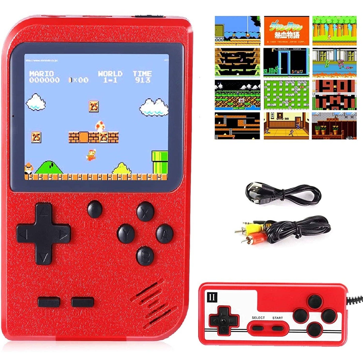 Retro Game 400 Built-in Games Portable Game For Gifts Kids: Black