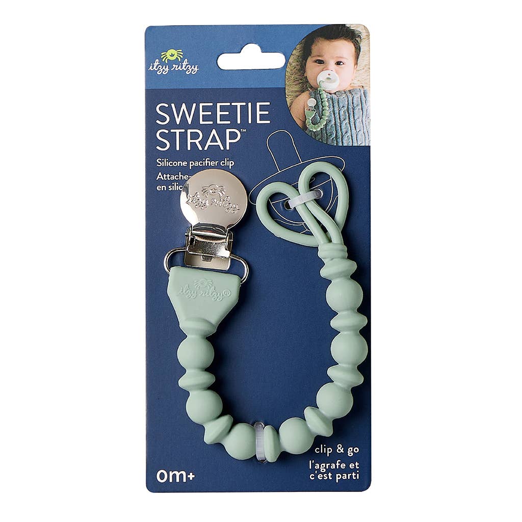 Sweetie Strap™ Silicone One-Piece Pacifier Clips: Pink Beaded