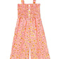 Kids Peach Romper w/ Smocking & Side Pockets