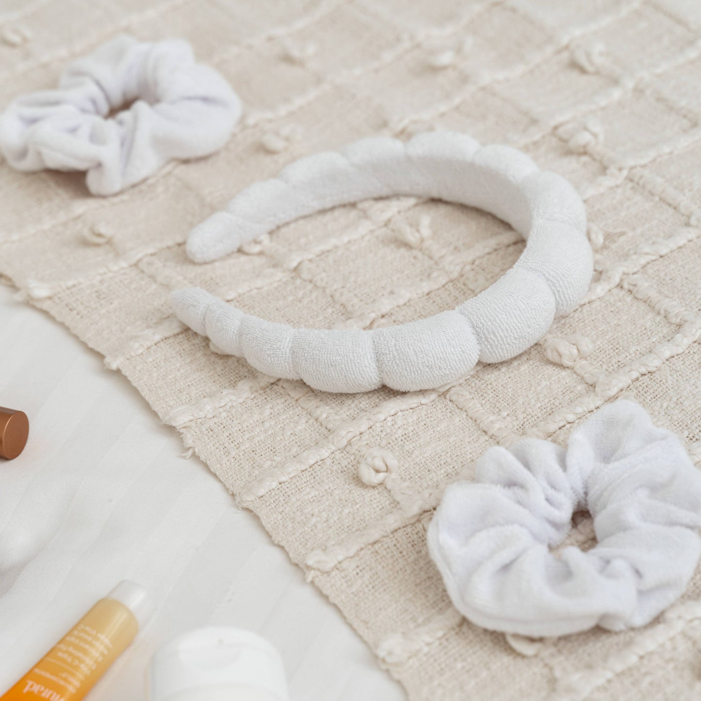 Puffy Terry Cloth Padded Spa Headband with Scrunchies - Multiple Colors