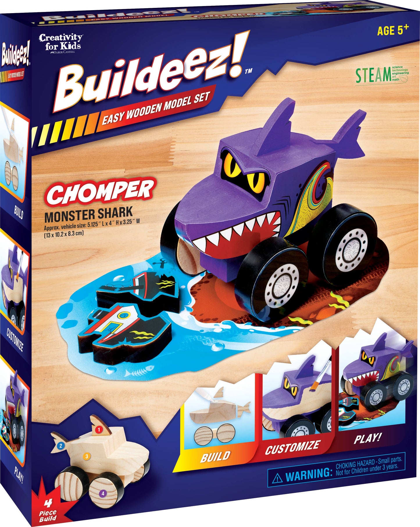 Buildeez! Chomper Monster Shark - DIY Wooden Craft Kit