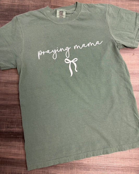 Praying Mama LT Green Graphic Tee