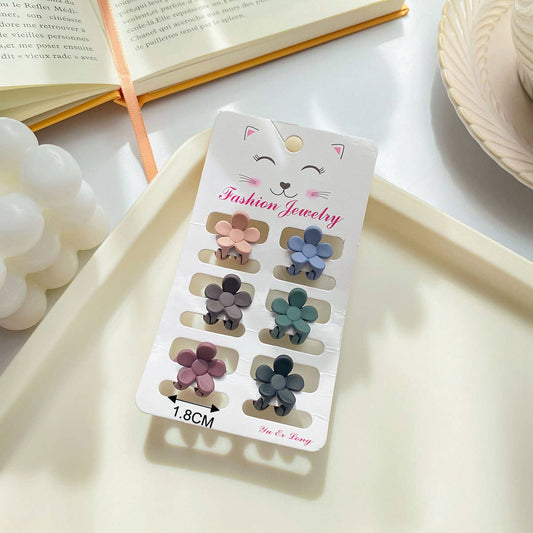 Set of 6 Small Floral Claw Hair Clips