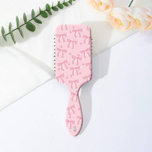 PINK WITH BOWS LARGE DETANGLE PADDLE HAIR BRUSH COMB