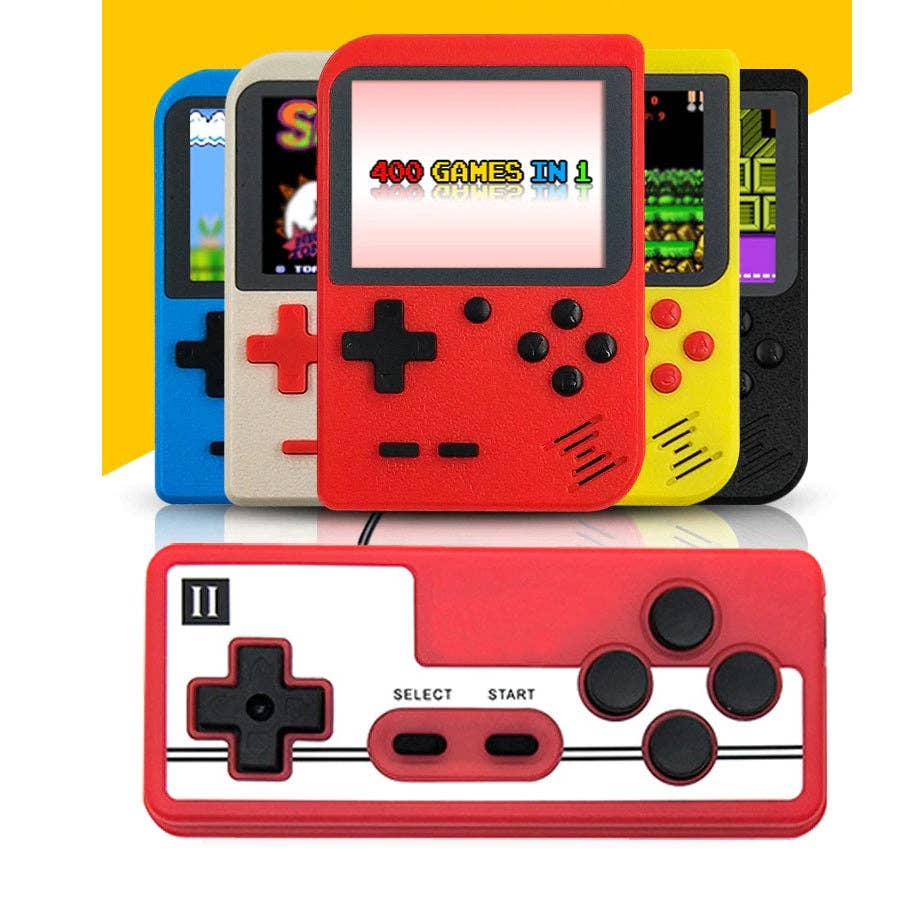 Retro Game 400 Built-in Games Portable Game For Gifts Kids: Black