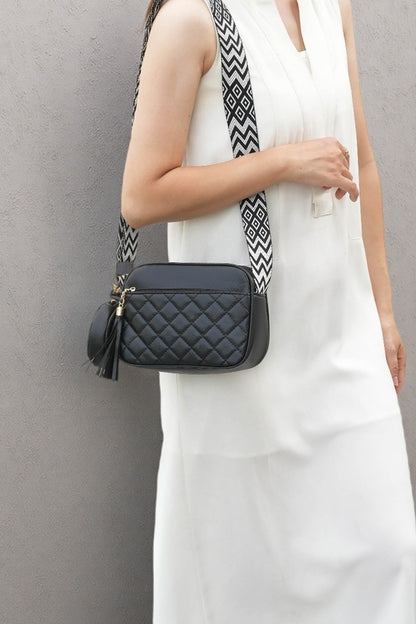 Diamond quilted crossbody bag duo coin purse