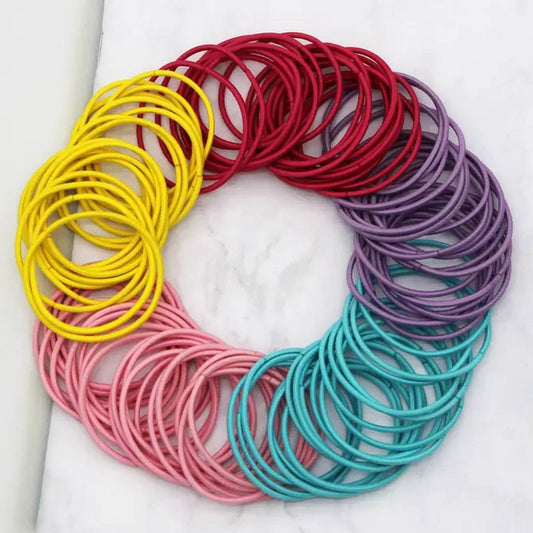 100PCS BRIGHTS ELASTICS HAIR TIES SCRUNCHIES