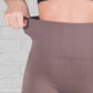 Brown Tummy Control Fleece Lined Leggings - One Size & Curvy