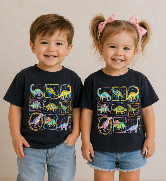 Bright Dinos Kids Graphic Tee