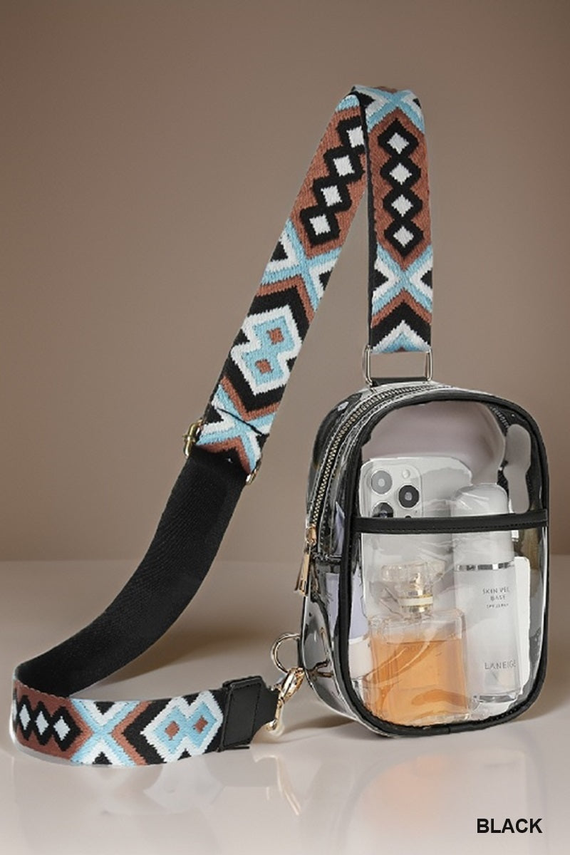 Clear Sling Bag with Guitar Strap