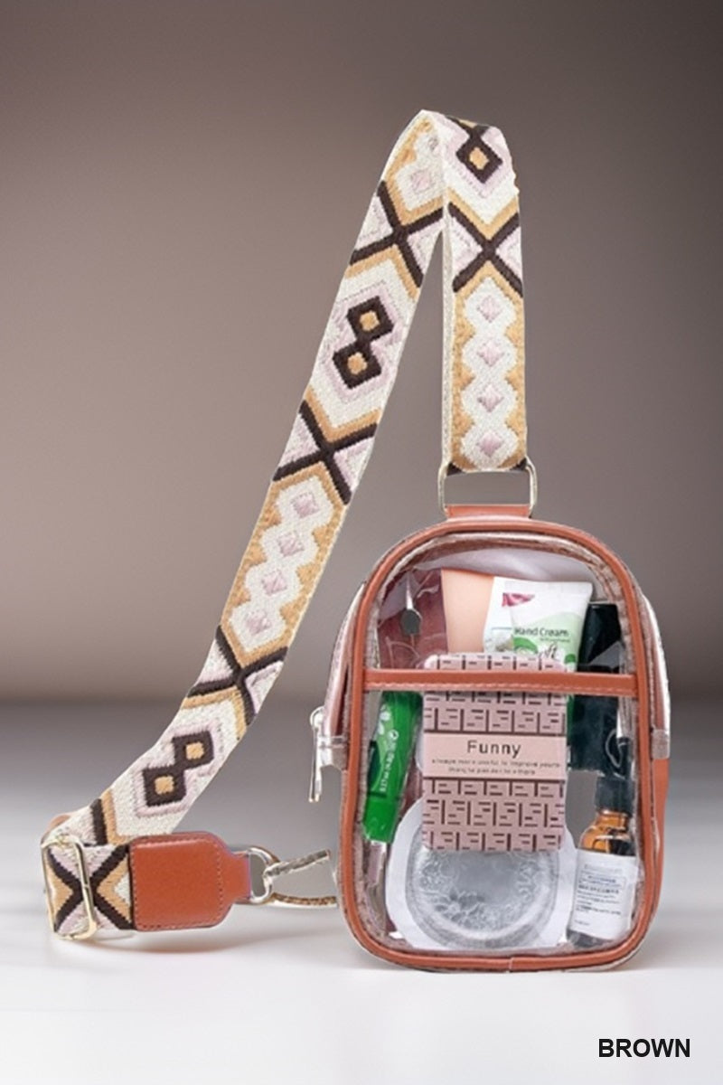 Clear Sling Bag with Guitar Strap