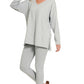 Gray Microfiber Leggings Set with Long Sleeve Top