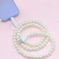 Pearl beaded dual usb fast charging cable
