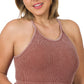 Plus Dark Rust Ribbed Bralette