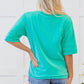 Mint Green Half Sleeve Button Henley Tee
