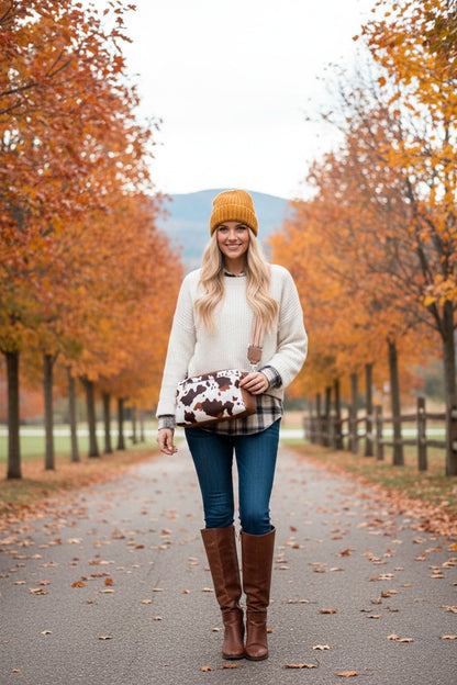 Cow Print crossbody camera bag