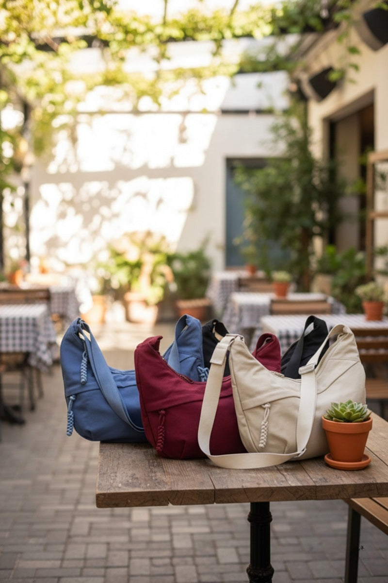 Large crescent crossbody bag