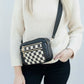 Black Checkered Crossbody Shoulder Bag