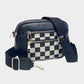 Black Checkered Crossbody Shoulder Bag