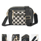 Black Checkered Crossbody Shoulder Bag