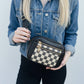 Black Checkered Crossbody Shoulder Bag