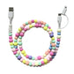 Bright beaded dual usb fast charging cable
