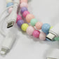 Bright beaded dual usb fast charging cable