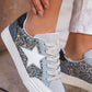 Silver Glitter Star Tennis Shoe Sneaker
