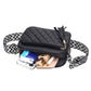 Diamond quilted crossbody bag duo coin purse