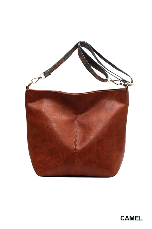 Camel Brown hobo Style Crossbody Bag Purse