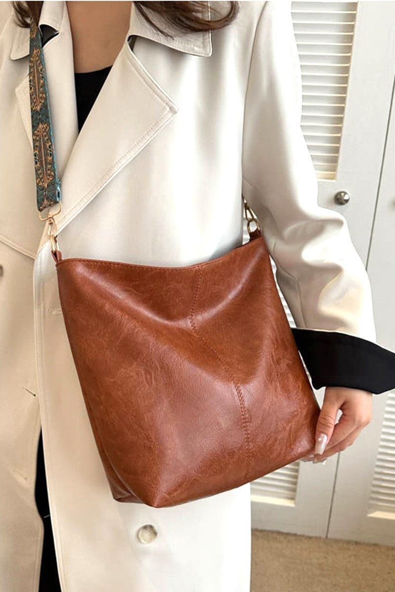 Camel Brown hobo Style Crossbody Bag Purse