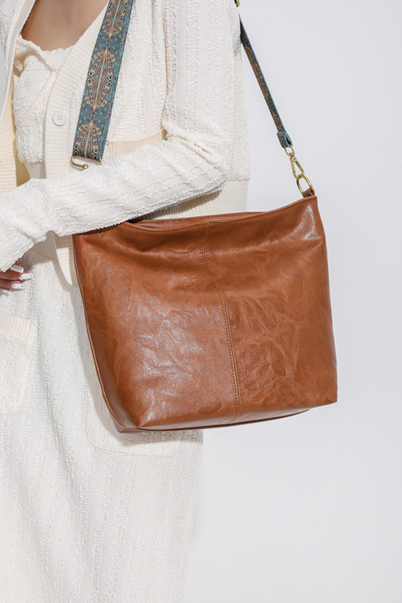Camel Brown hobo Style Crossbody Bag Purse